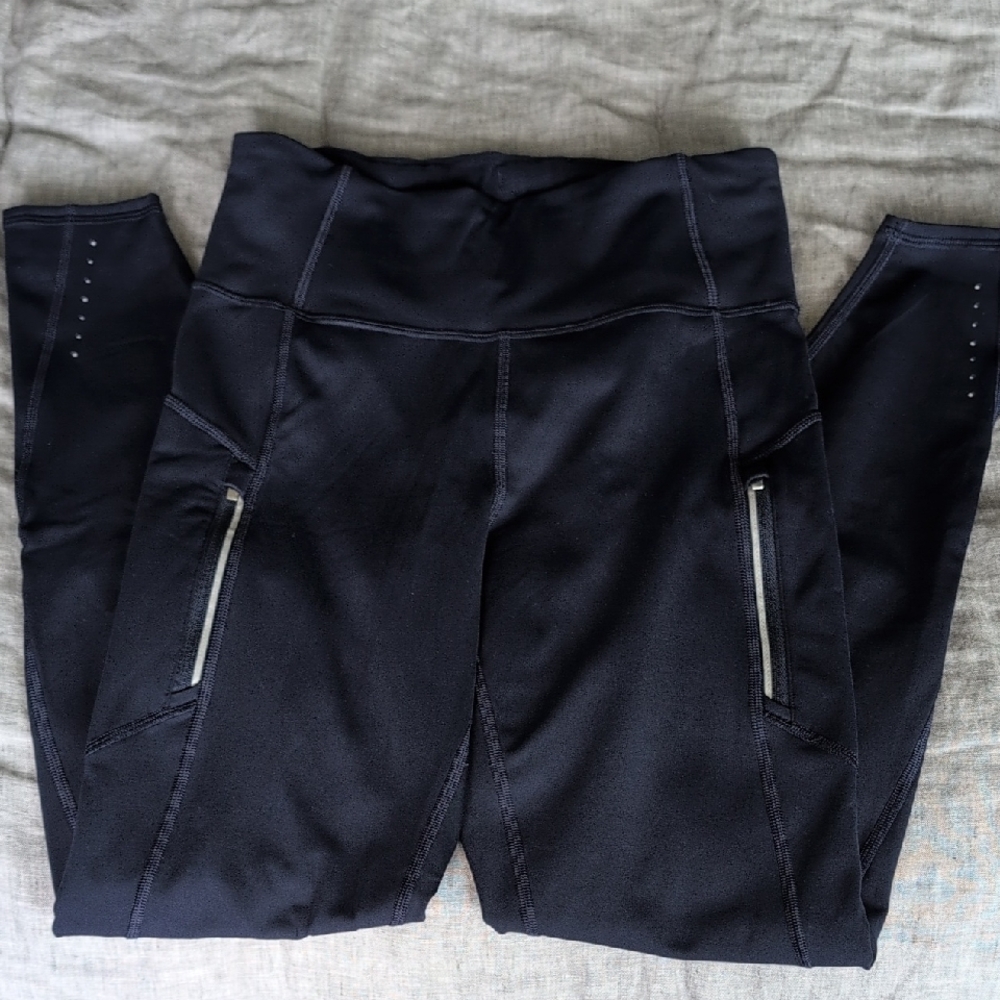 Athleta Rainier High Rise Leggings In Navy